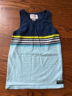Billabong Boys' Navy, Light Blue & Yellow Stripe Tank